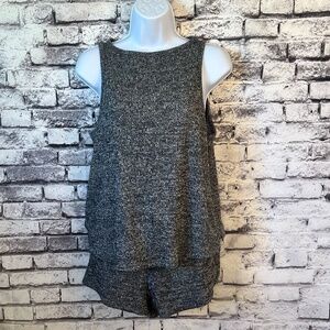 Hello Mello Cuddle Blend Heather Gray Lounge Tank and Shorts Size XL